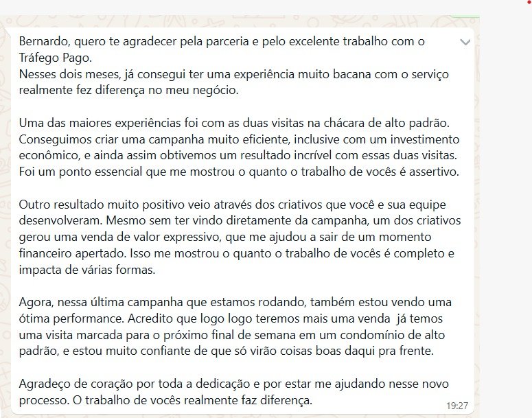 Depoimento de cliente da BS Company